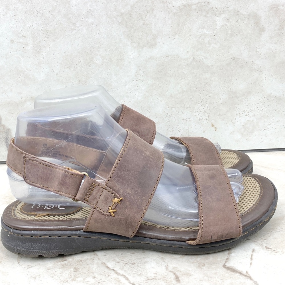 B.O.C Born Comfort Women Size 8 Sandals Brown Leather Flip Flops Shoes Slingback